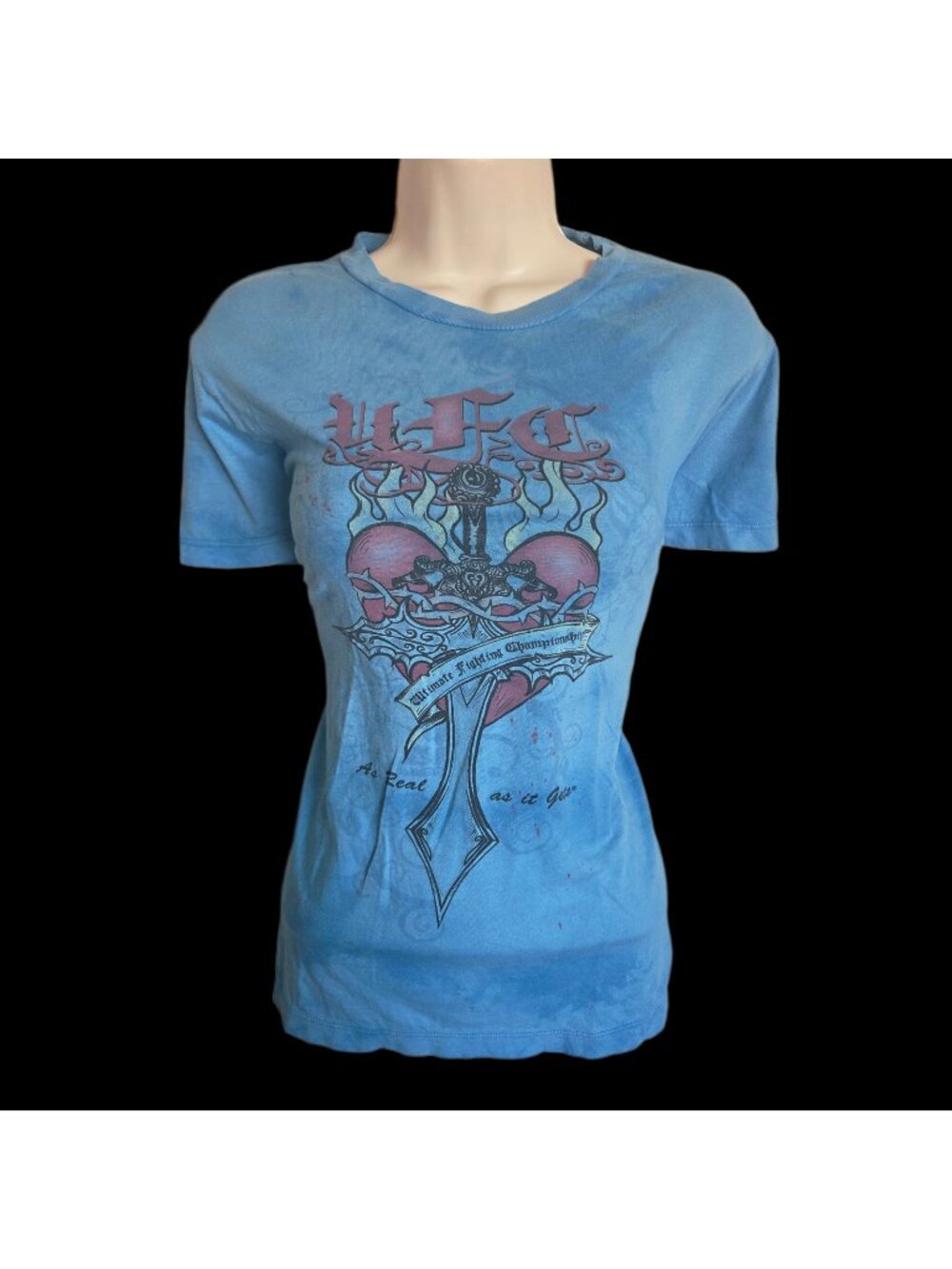 Y2K UFC T Shirt XL Ed Hardy Style Grunge 90s Tattoo Goth Affliction Trashy